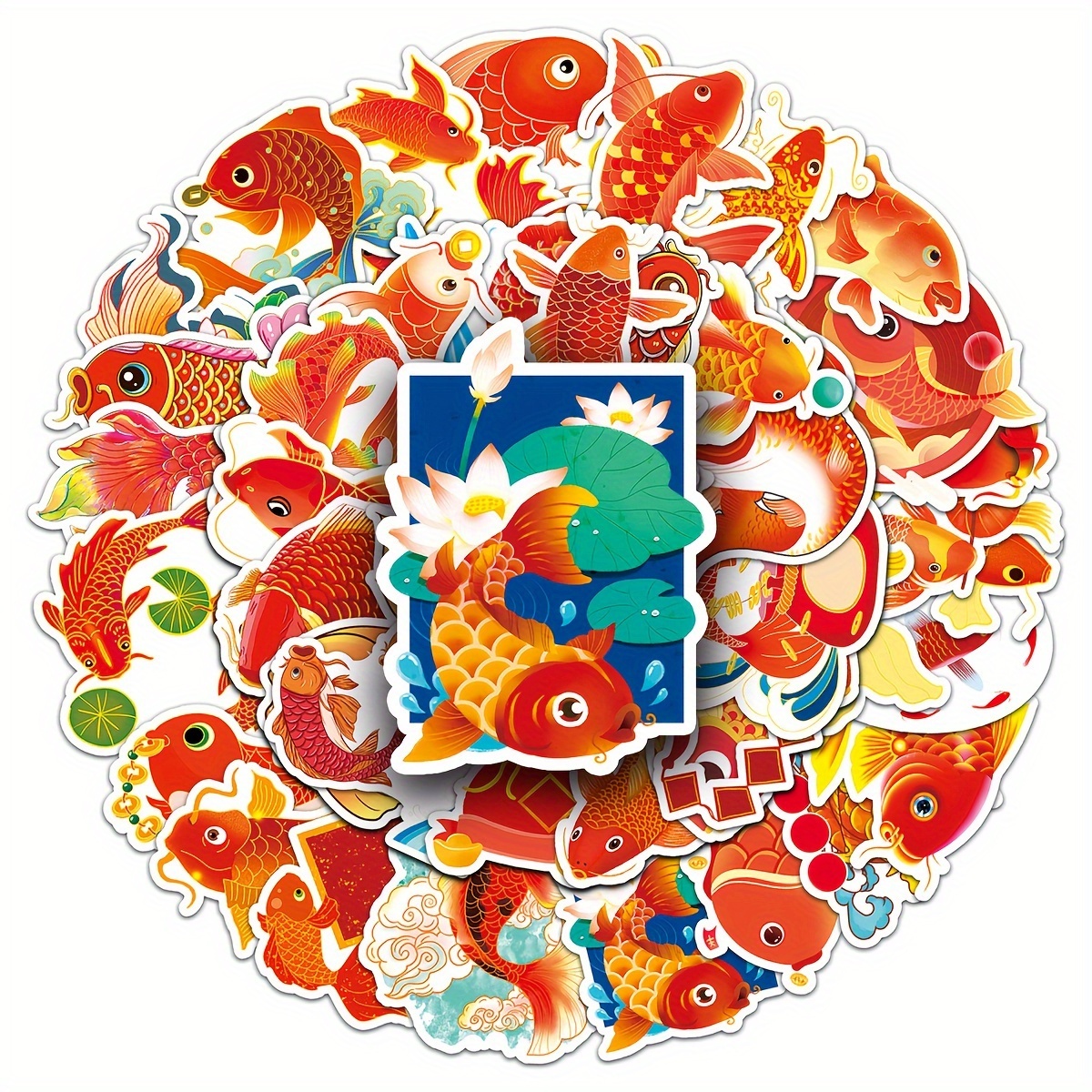 Cartoon Fish Doodle Cool Waterproof Decoration Creative - Temu