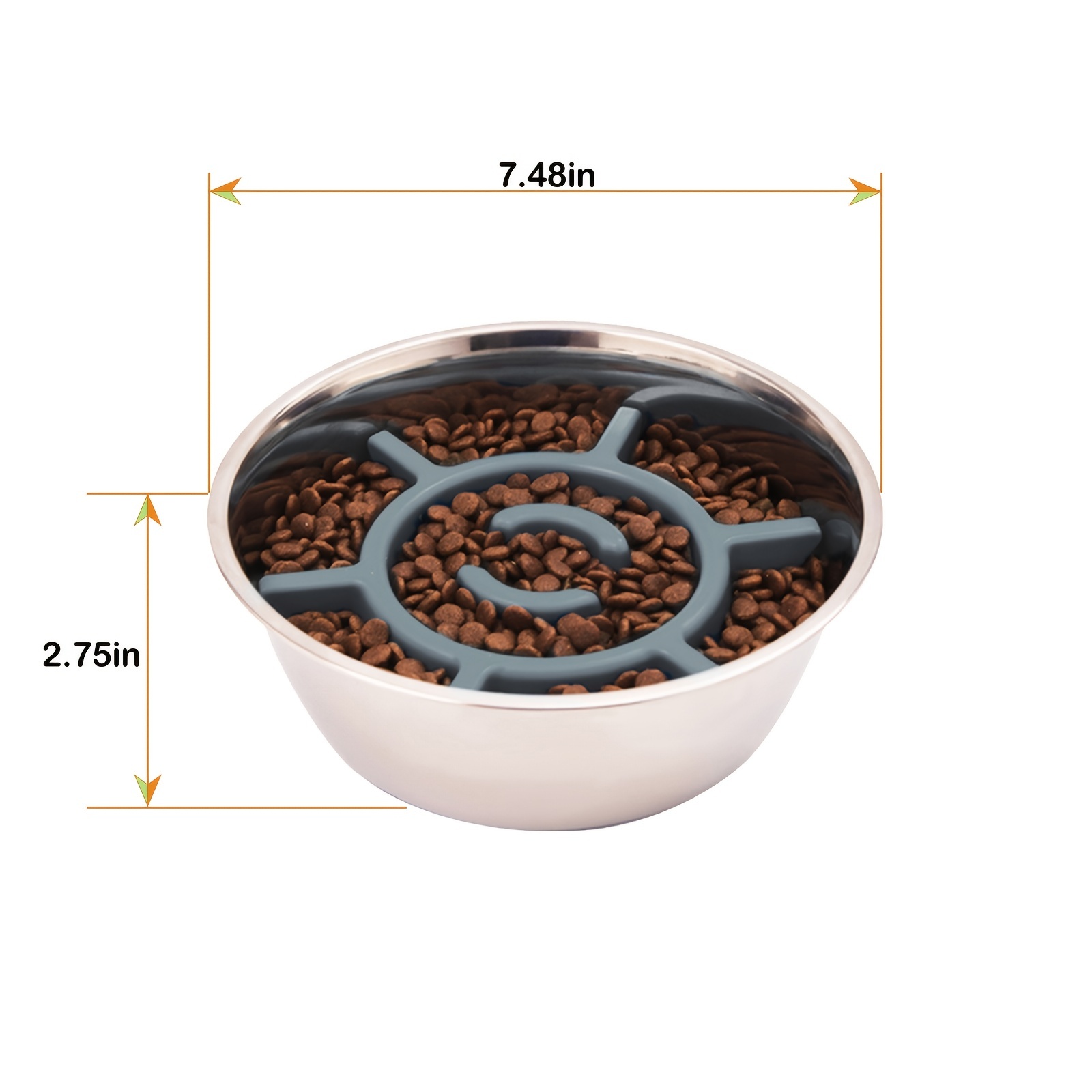 Slow Feeder Dog Bowl Food grade 304 Stainless Steel Dog Bowl - Temu