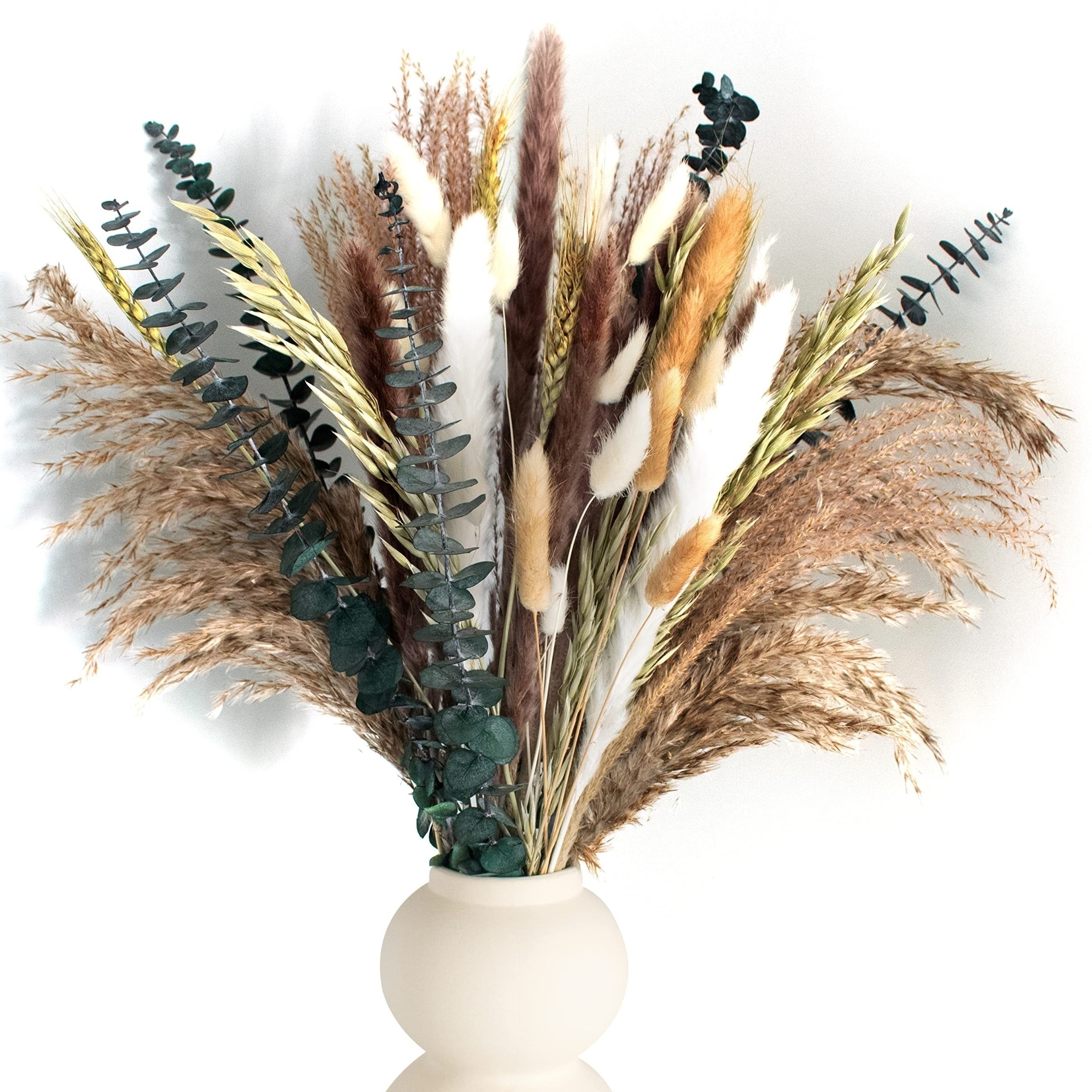 My Gold Swan Dried Pampas Grass Decor - 60 Pcs Small Pampas Grass - 17  Natural Dry Pampas Bouquet - Long-Lasting Pompous Grass for Boho Wedding 