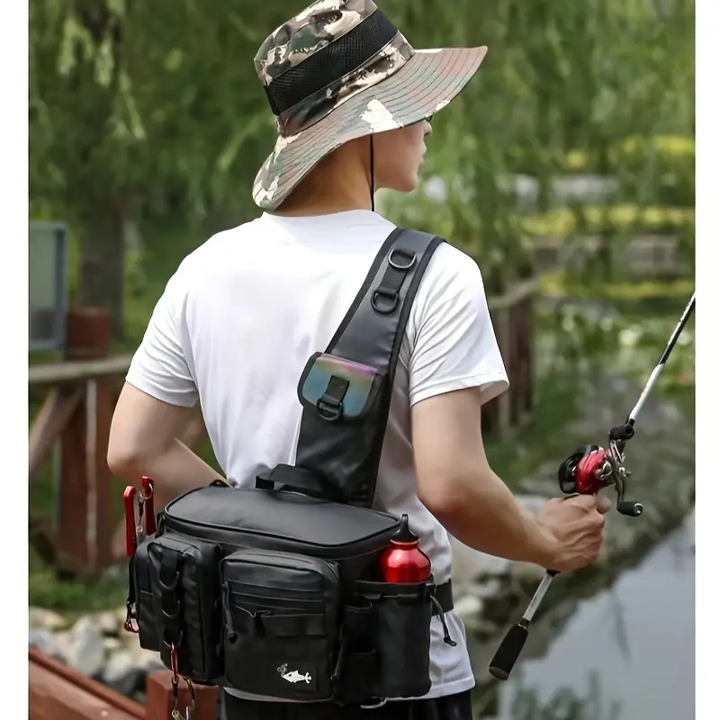 1pc Fishing Tackle Bag, Fly Fishing Bag, Sling Pack, Portable Fishing Fanny  Pack, Waist Pack With D-Rings And Adjustable Waist Strap