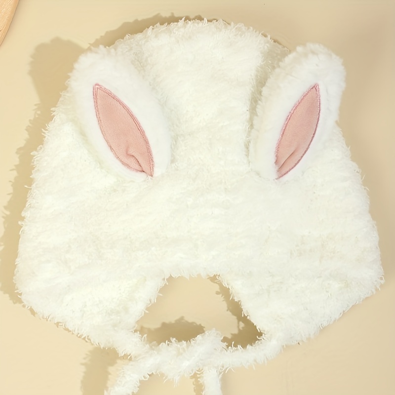 Gorro Bebé Tejido Ojitos Blanco – Orejas de Conejo