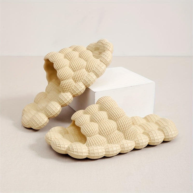 Women's Lychee Pattern Slides Massage Bath Shoes Non Slip Home Slides