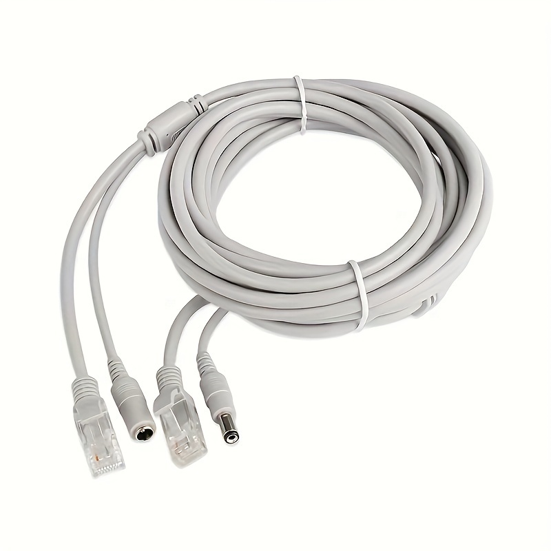 Ethernet Lan Cable Cat5/cat Rj45 + Power 1 Gray Cable - Temu