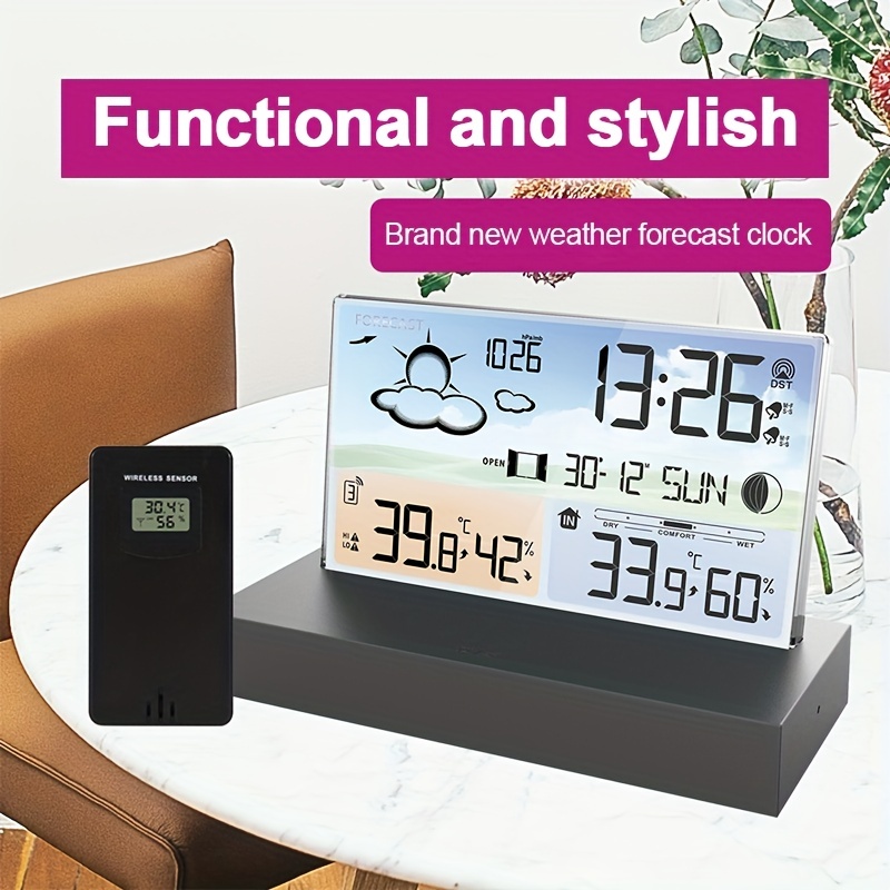 Digital Multifunctional Desk Clock with Thermometer, Humidity Checker, Alarm Clock, Calendar, Digital Clock with 5 Functions, Alarm Clock for