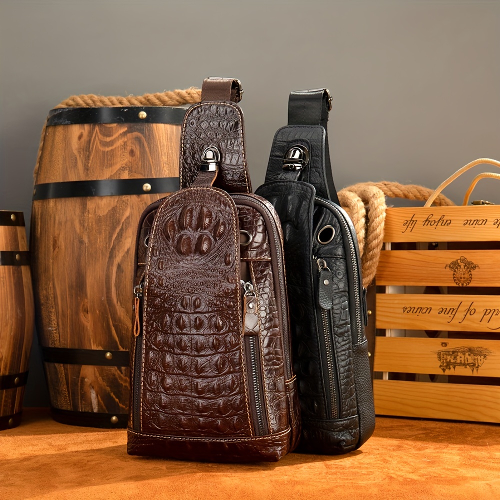 Men's Cool Barrel Leather Sling Bag