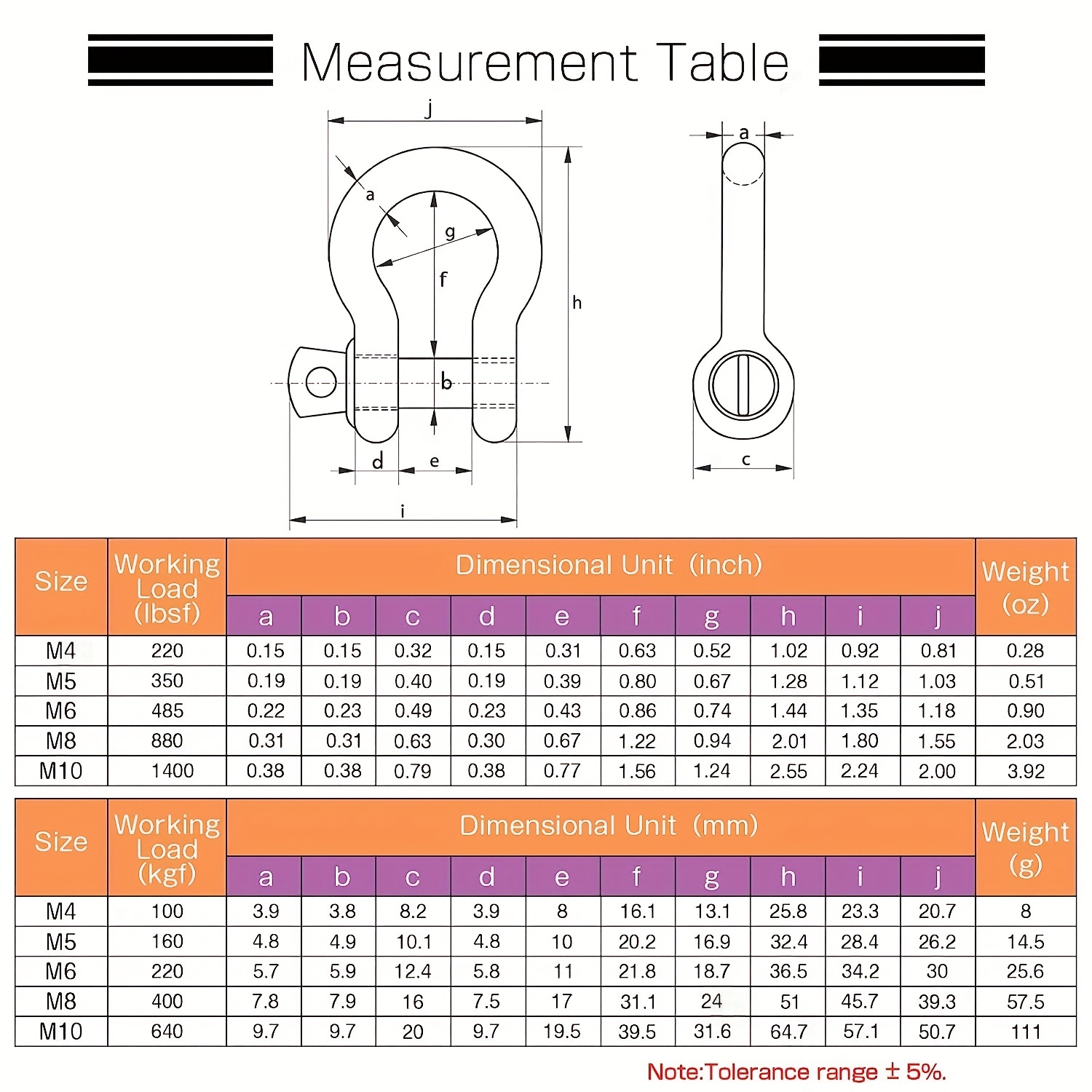 Stainless Steel Anchor Shackle Heavy Duty Bow Shackle - Temu Mexico