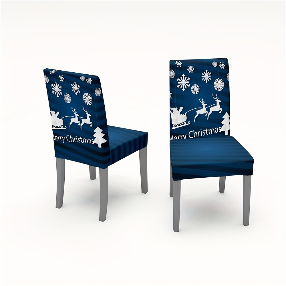 Blue christmas 2024 chair covers