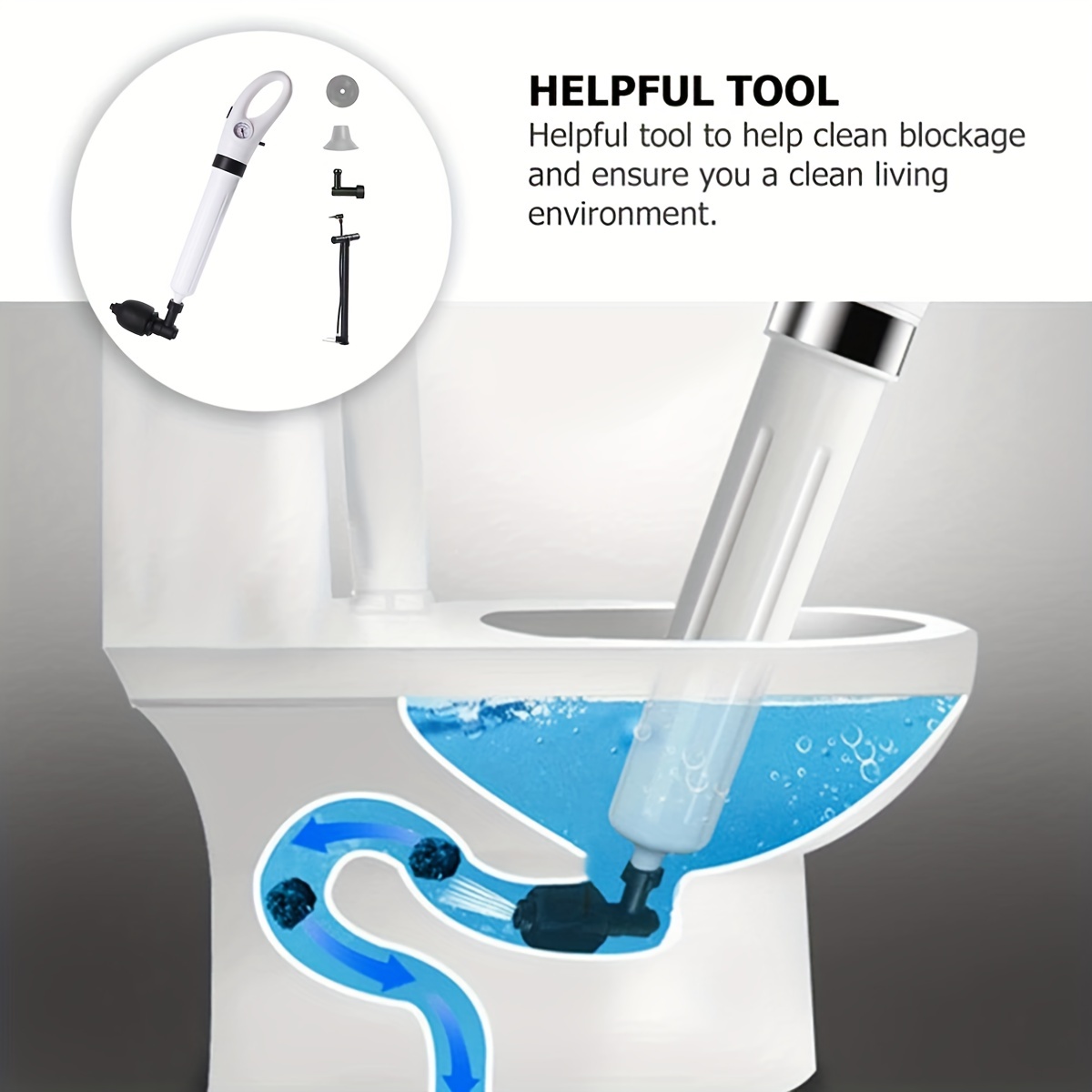 Toilet Plunger Drain Clog Remover, Unclogging Bathroom Toilet Pipes, Dredge  The Plumbing Toilet - Temu