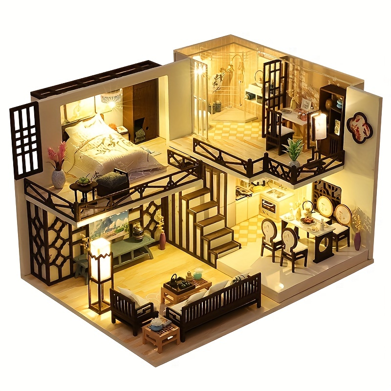 Doll Set Contains 11 Rooms Furniture Accessories. - Temu
