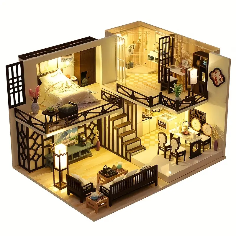 Diy Dollhouse Miniature Wooden Furniture handmade Modern - Temu