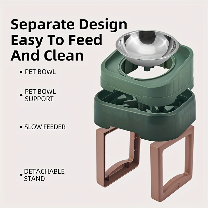Raised Dog Bowl Adjustable Heights For Small Large Dogs Slow - Temu