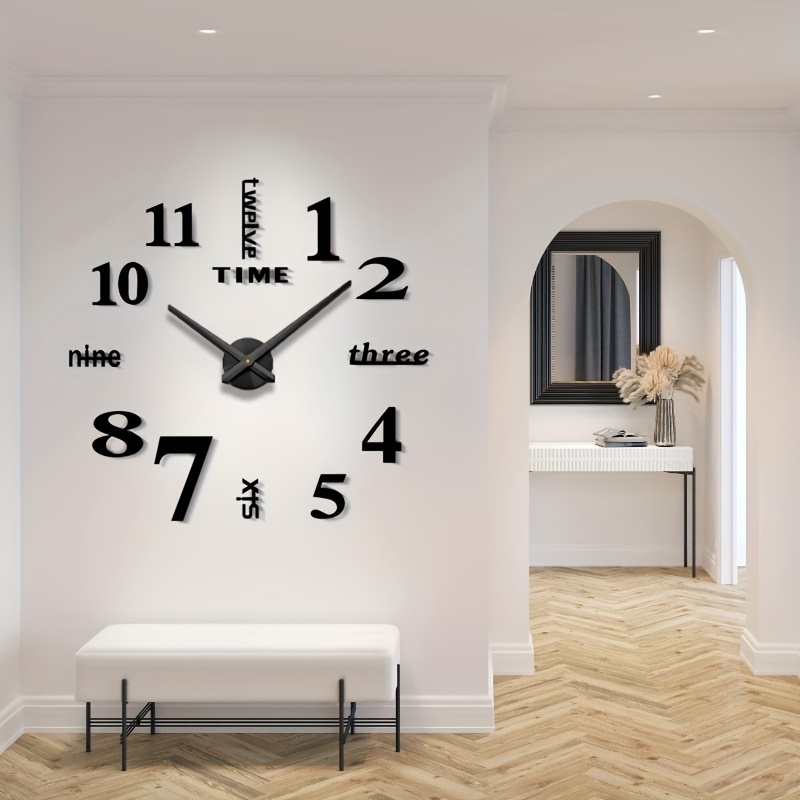Reloj de pared grande de 15,7 pulgadas decorativo, reloj hueco
