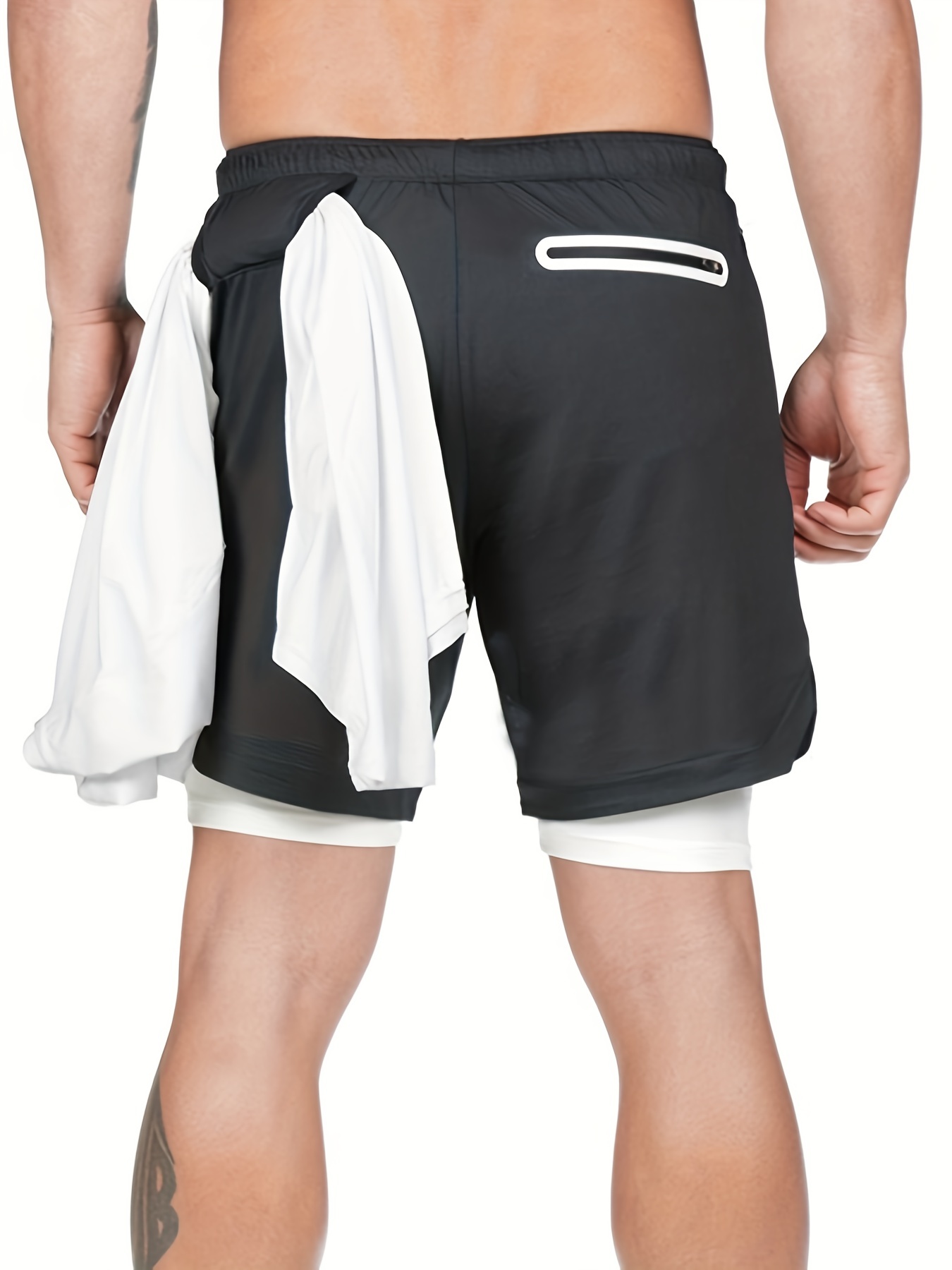 Men's 1 Slim Fit Quick Drying Running Shorts Knees Double - Temu Canada