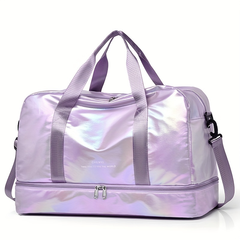 Clear Holographic Sports Duffle Bag, Laser Waterproof Pvc Gym Bag, Large  Capacity Travel Weekend Bag - Temu