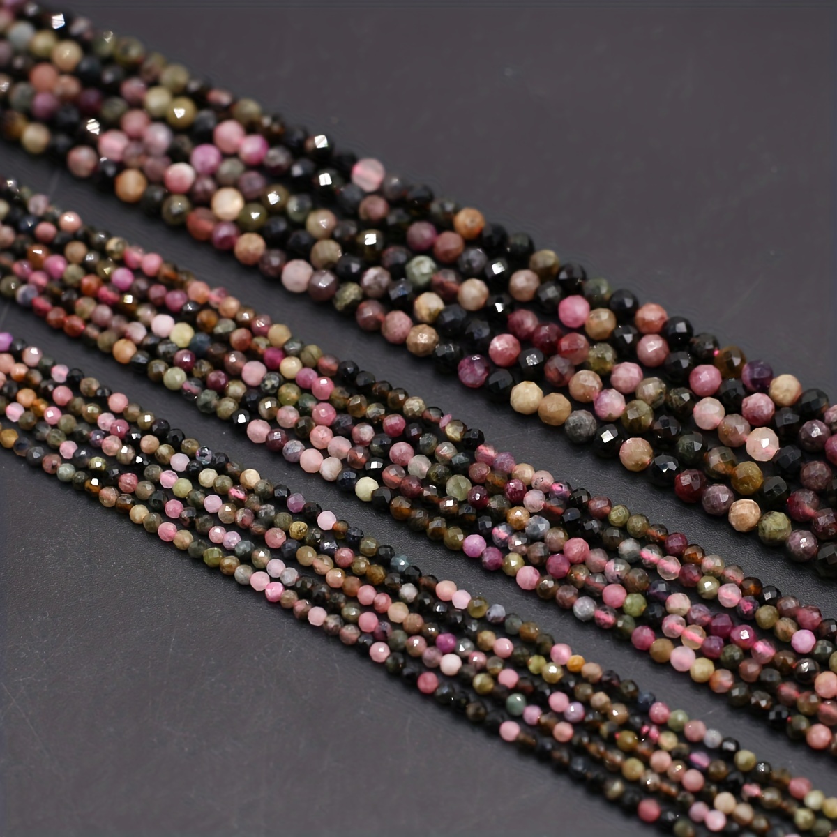 

Natural Stone Color Faceted Small Beads Beaded Length 38cm