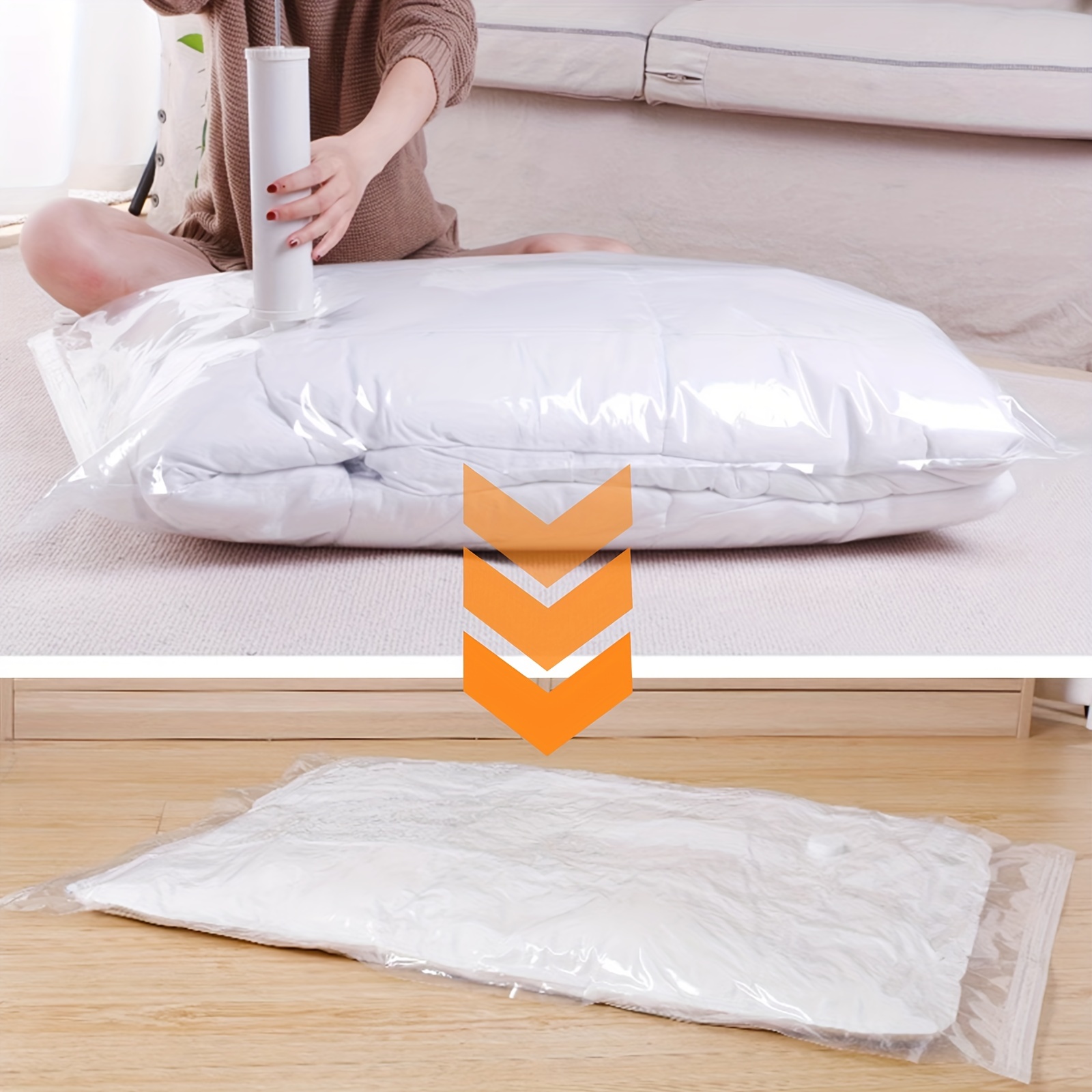 Jumbo Vacuum Storage Bags - Free Up 80% Space For Clothes, Bedding