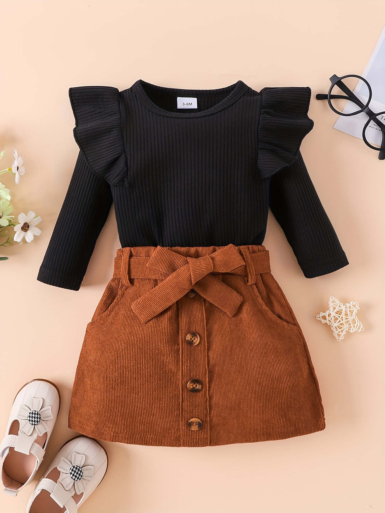 Casual Solid Two piece Set Single Breasted Pockets Corduroy - Temu