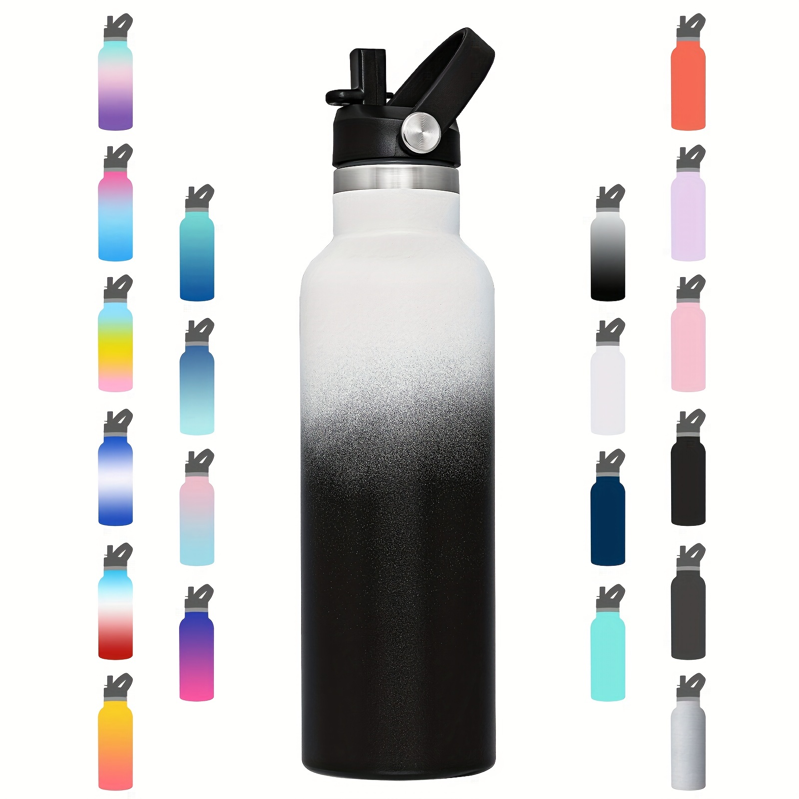  Simple Modern Water Bottle with Narrow Mouth Straw Lid