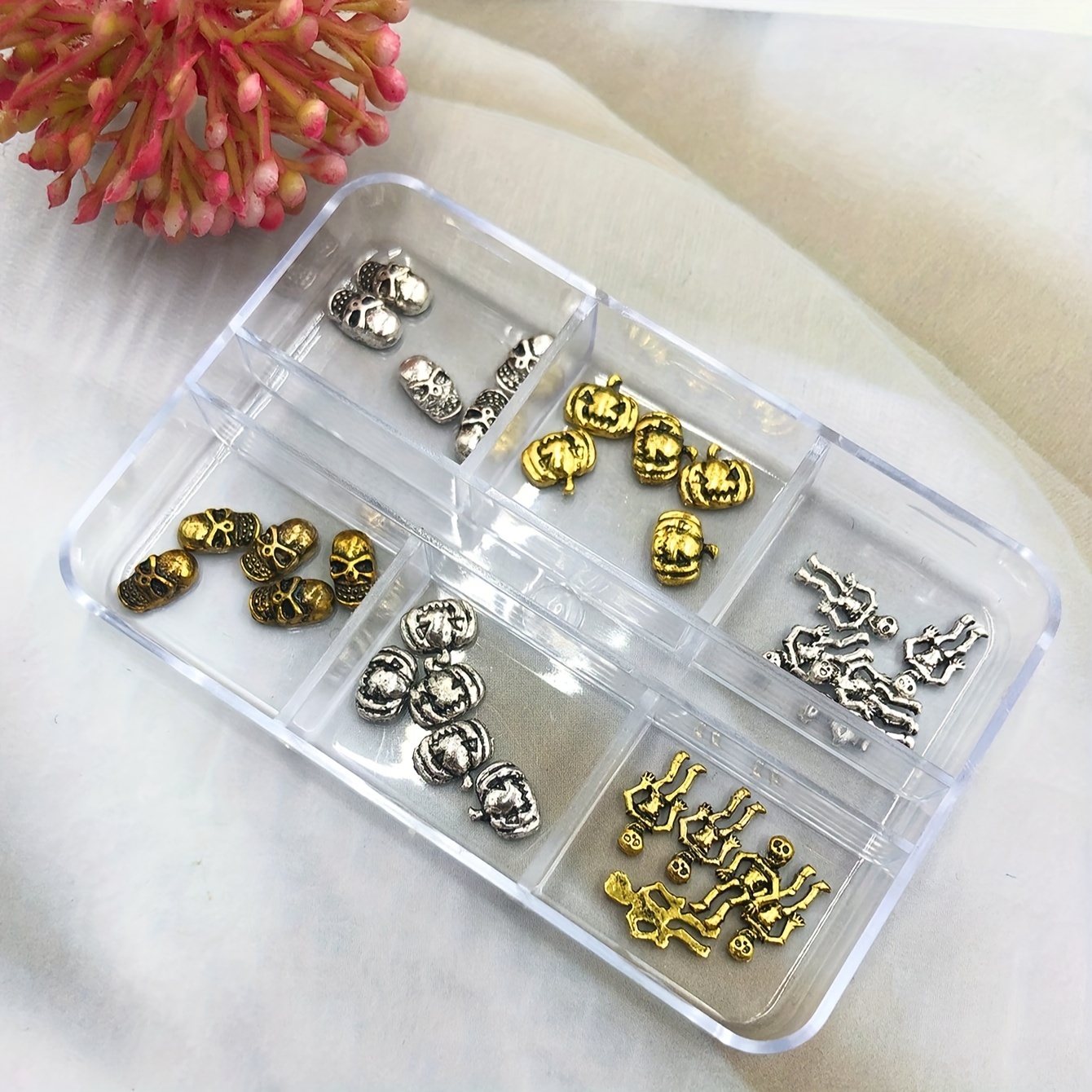  54 PCS Halloween Nail Charms 3D Gold Silver Nail Art Charms  Alloy Rabbit Ghost Skull Nail Supplies Spider Pumpkin Design Nail Gems for  Acrylic Nails Halloween DIY Nail Art Decorations Accessories 