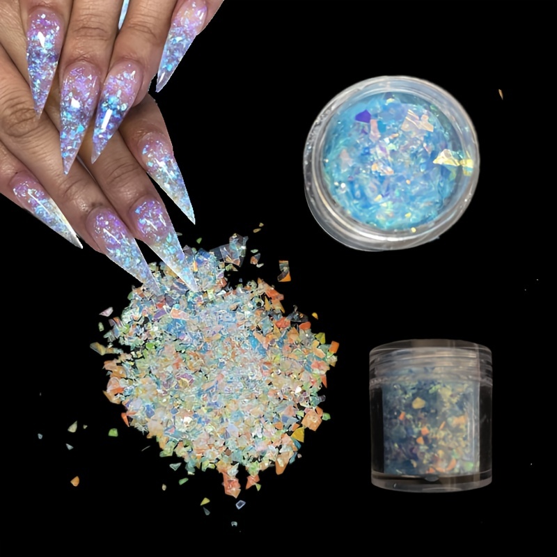 Holographic Nail Glitter Sequins iridescent Nail Glitter - Temu
