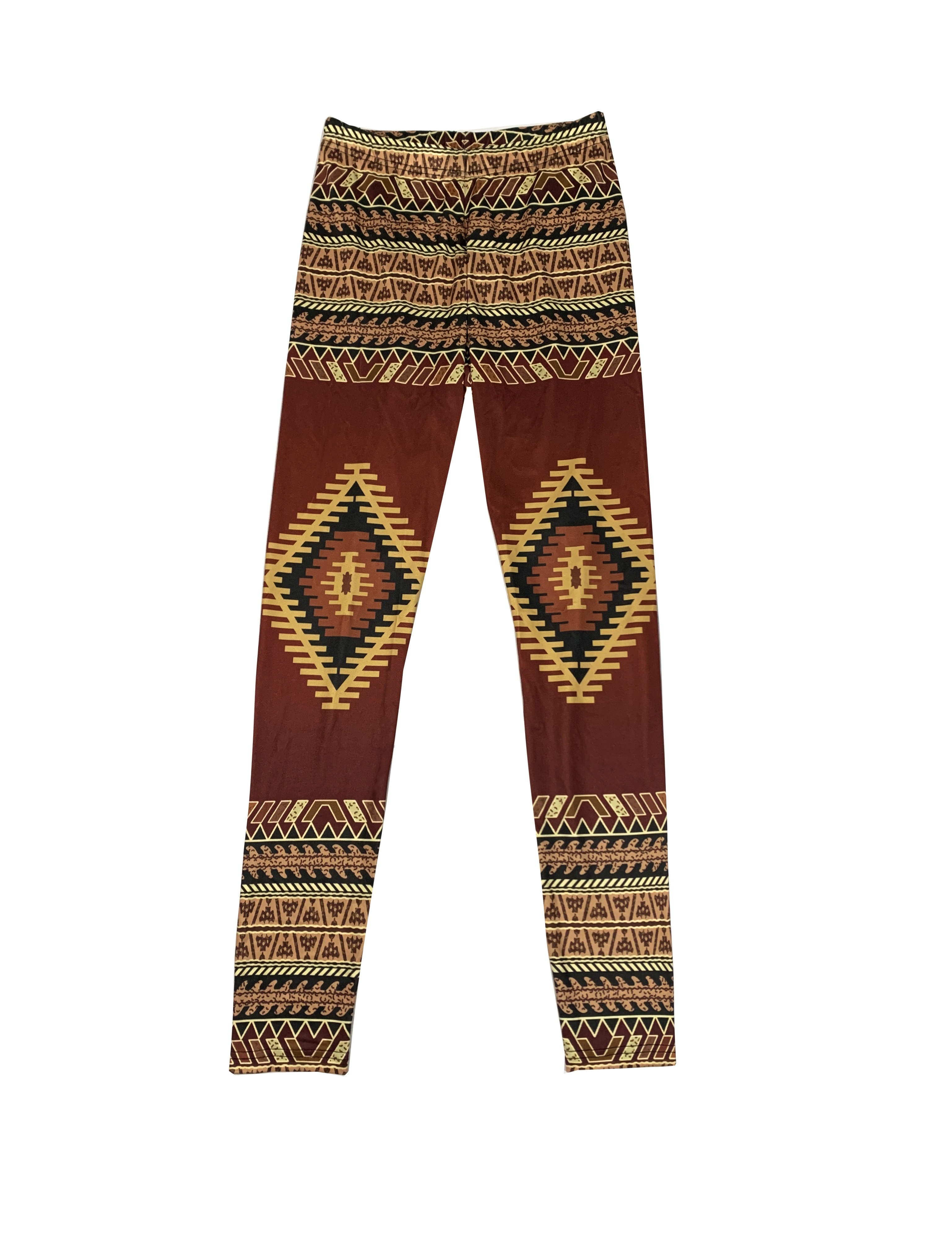 Western Ethnic Print Skinny Leggings Casual Elastic Waist - Temu