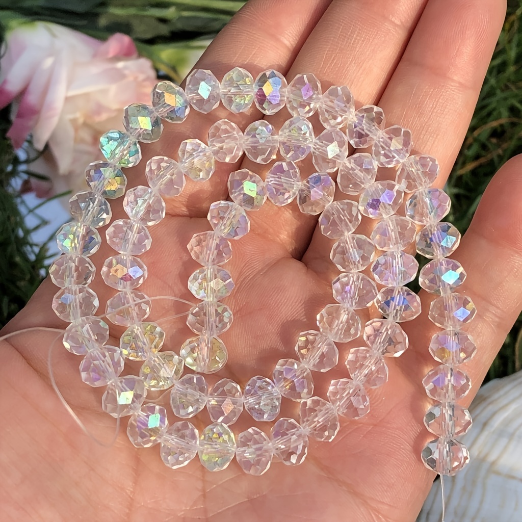 Tetutor Crystal Beads, 800 Pcs Glass Beads Bulk, Large, AB color