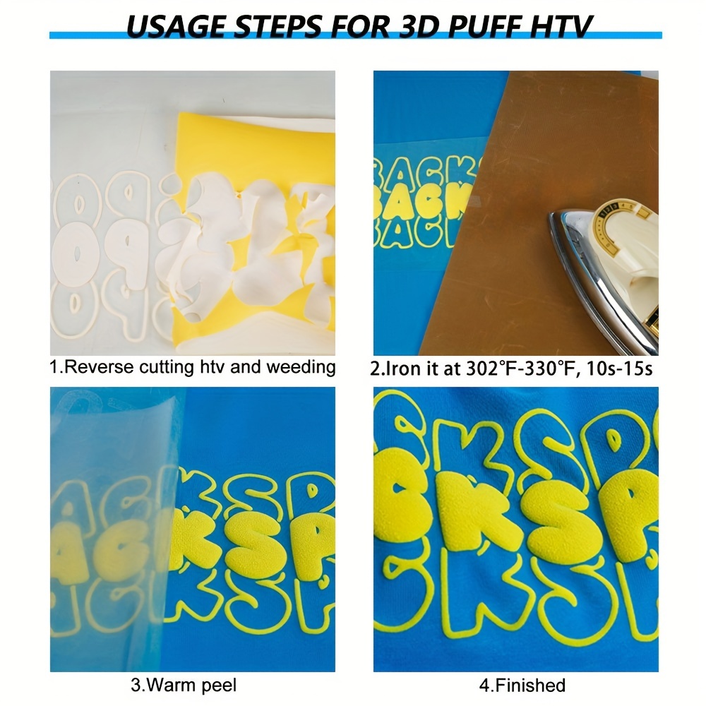 3d Puff Heat Transfer Vinyl Sheets For Diy Clothing T shirt - Temu