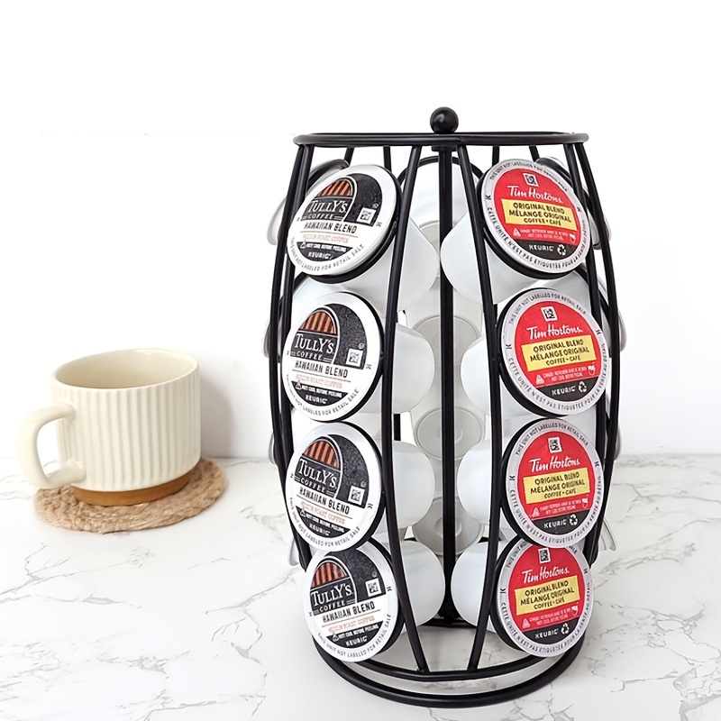 1pc K Cup Holder Carousel Coffee Pod Holder K Cup Organizer Coffee Station  Coffee Decor K Cup Storage For Counter, Holds 20 Coffee Pods, No Assembly R