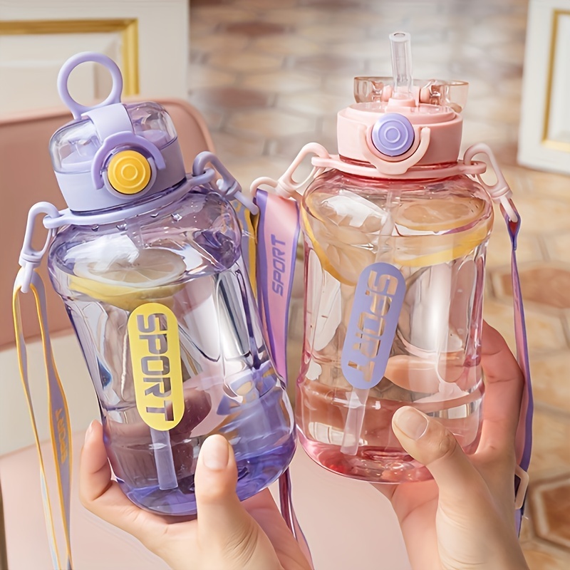 Cute Water Bottle With Straw Kawaii Water Bottles With Two Ways To