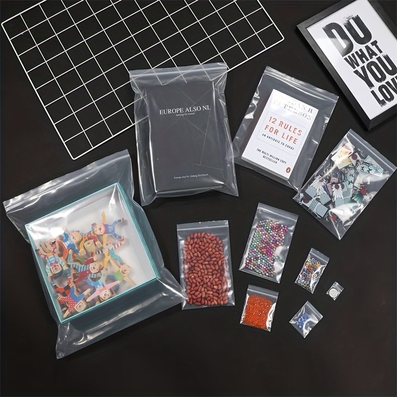 Mini Zipper PE Pouch Packaging Ziplock Bag Plastic Poly Clear Jewelry Zip  Bags