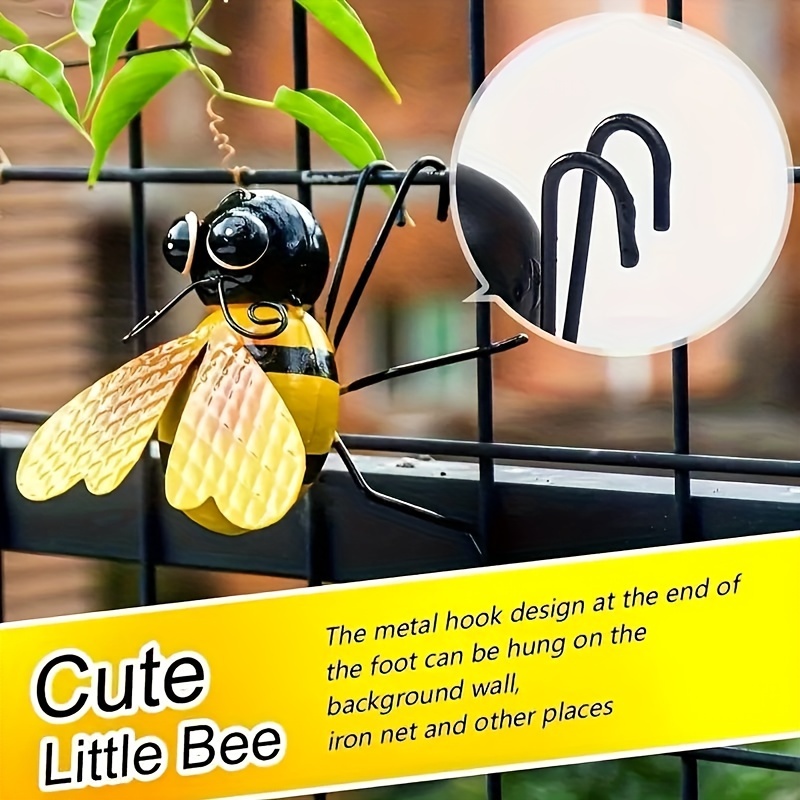 1pc, Metal Crafts Creative Bumble Bee, Bumble Bee Metal Sculpture, Garden  Bumble Bee Decor, Wall Hanging Decor, Garden Lawn Decor, Indoor Decor, Outdo