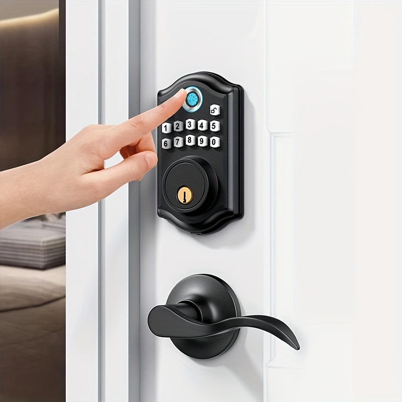 Cerradura de puerta remota Casa de reconocimiento de huellas dactilares  Cerradura de la puerta delantera para la seguridad del hogar