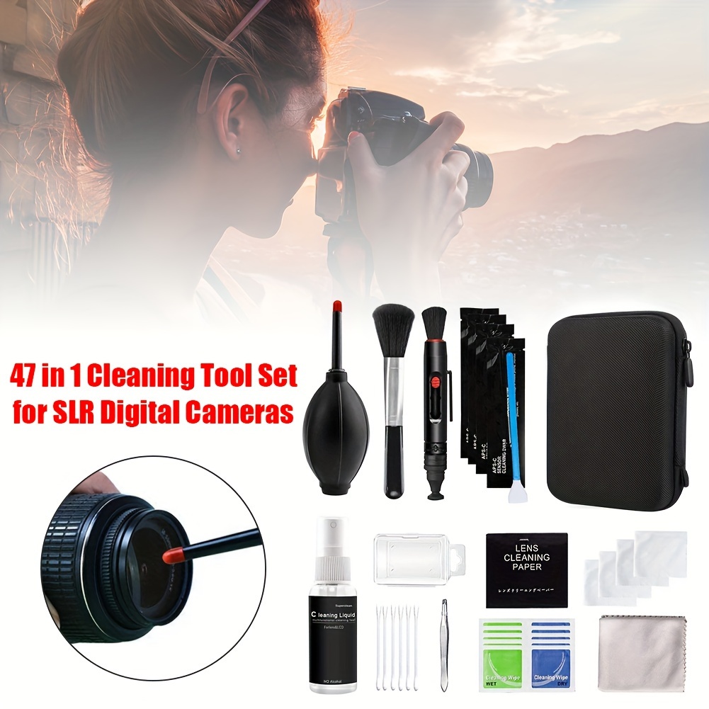 Kit de nettoyage professionnel pour appareil photo Kit de nettoyage de  capteur avec souffleur d'air Tampons de nettoyage Stylo de nettoyage  Chiffon de nettoyage pour la plupart des appareils photo, téléphones  portables