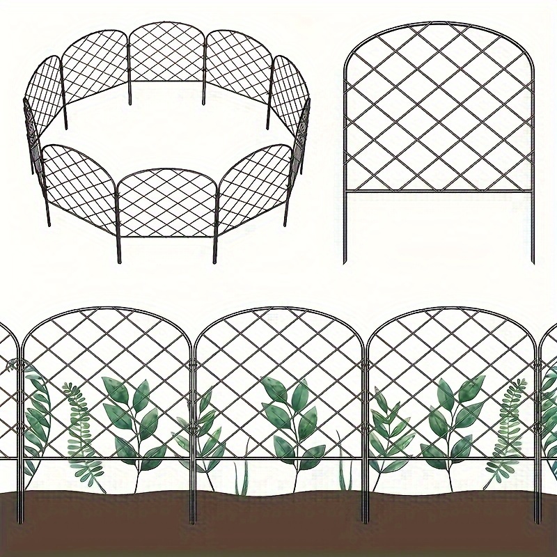 Valla de barrera de animales de jardín de 3 pies, paquete de 10 cercas  decorativas para jardín, panel de alambre de metal inoxidable para perros