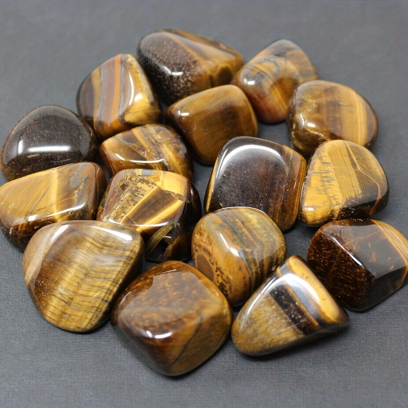2pcs Natural Tiger Eye Tumbled Stones