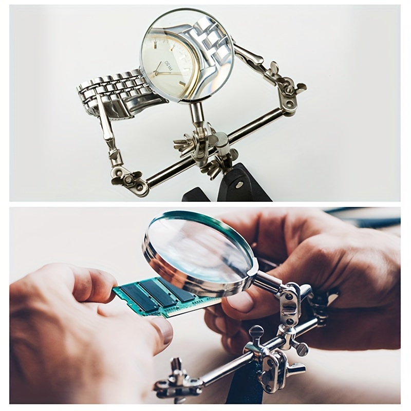 With Adjustable Clips 5x Magnifying Glass Soldering - Temu