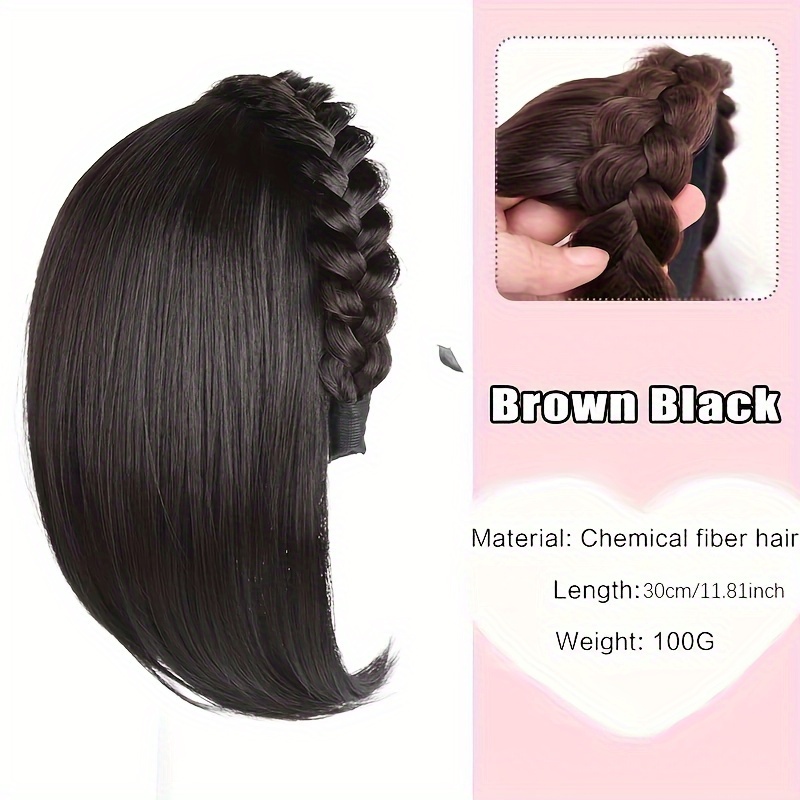 Hair Band Wig Synthetic Fiber Braided Hair Headband - Temu