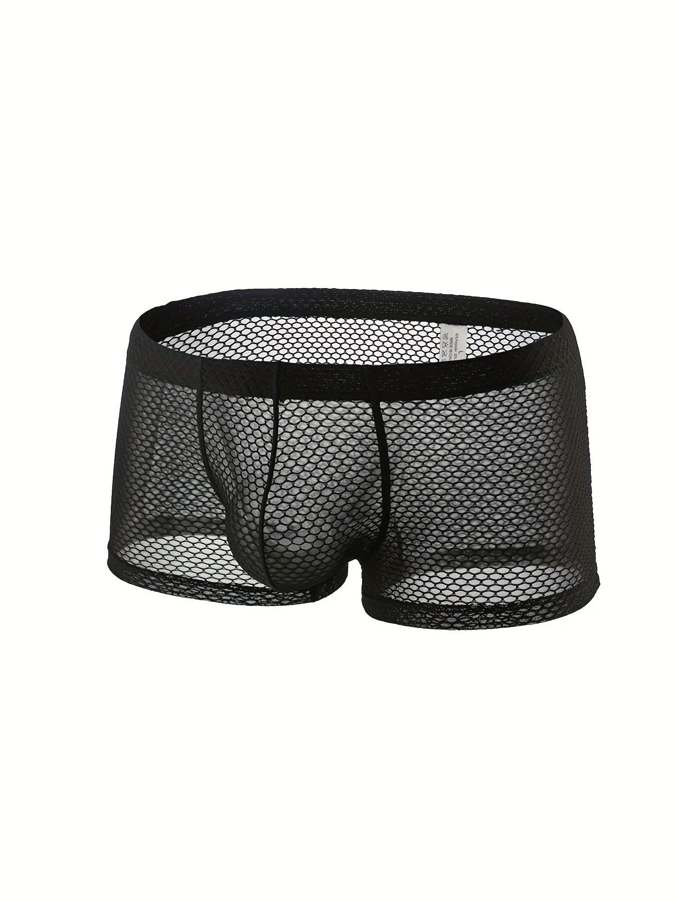 Men's Fashion Briefs Hollow Mesh See Through Boxer Shorts - Temu