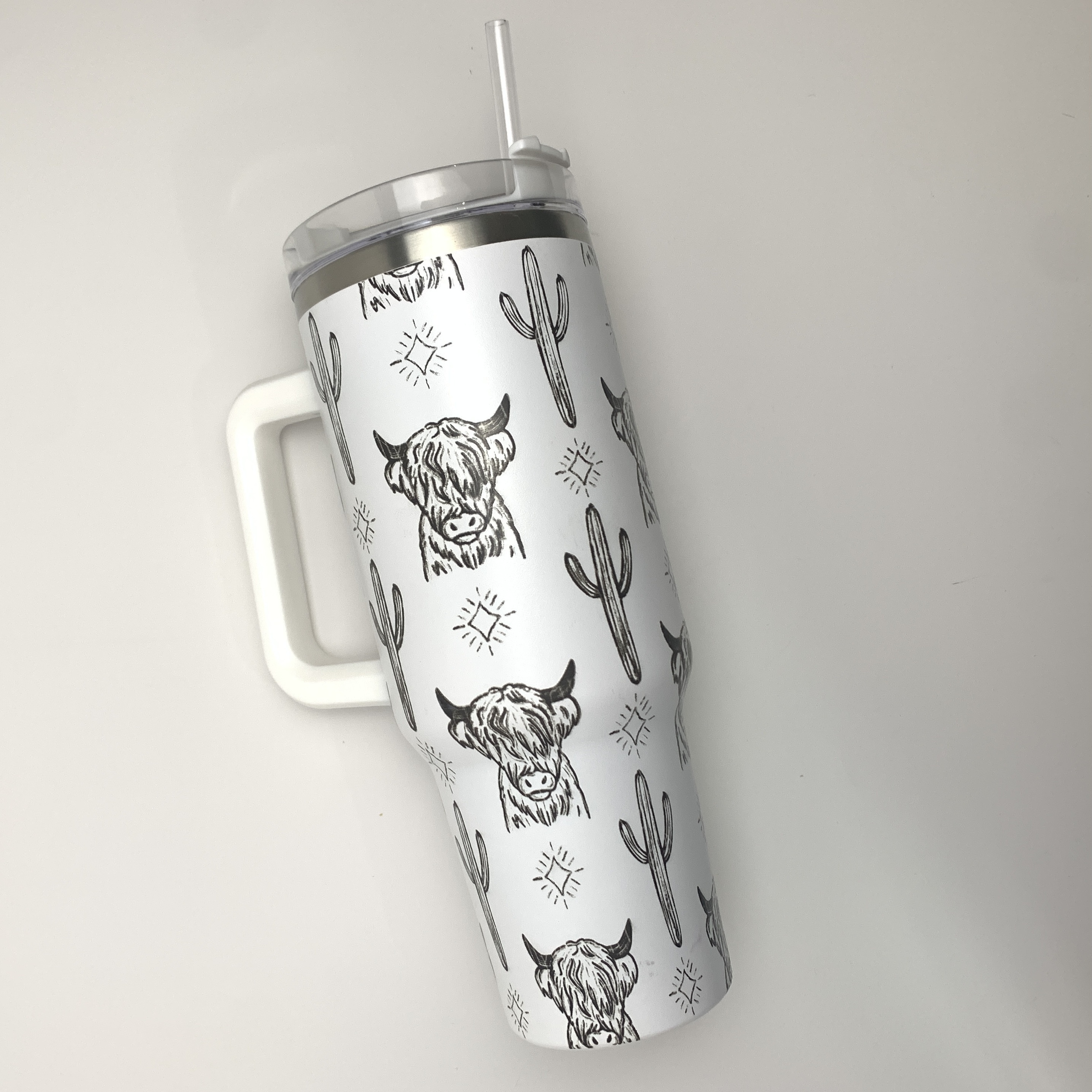 

1pc 40oz/1200ml Stainless Steel Tumbler With Handle, Christmas Valentine's Day Gift