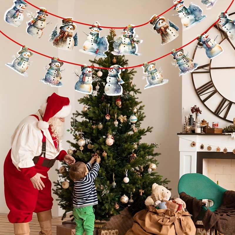 1 packung weihnachtsdeko girlande weihnachts schneemann