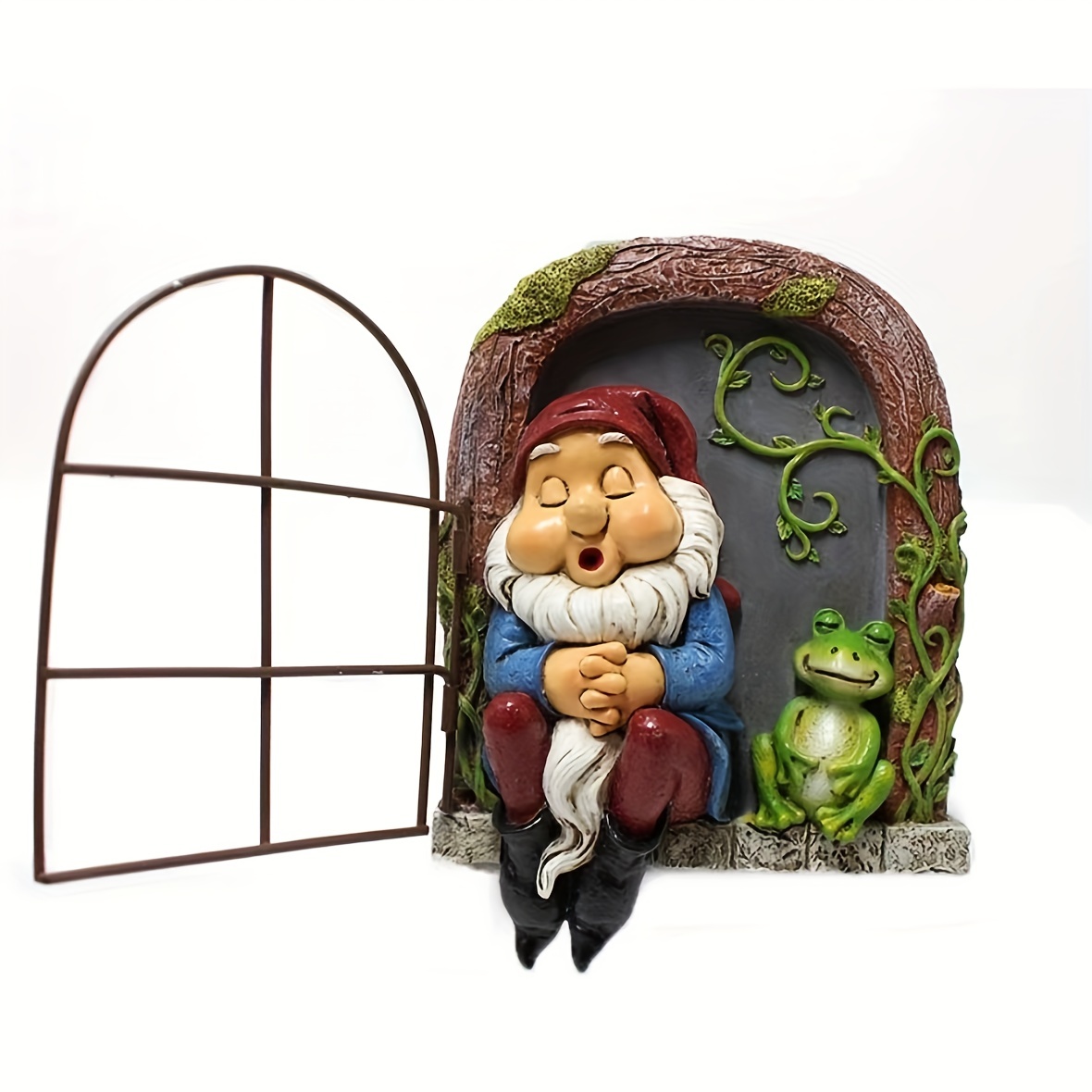 Estátua criativa Garden Gnome, Elf Out The Door, Escultura de árvore,  Hugger Figurine para casa, quintal