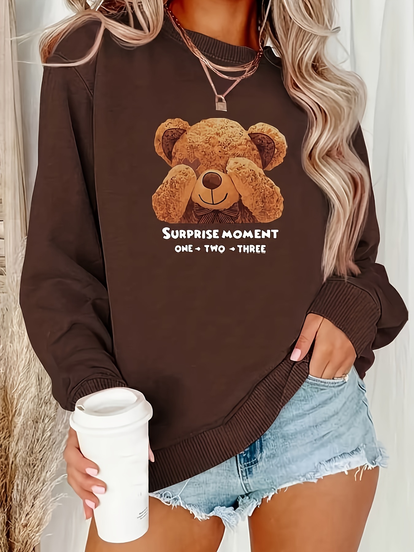 Only teddy sweater in brown