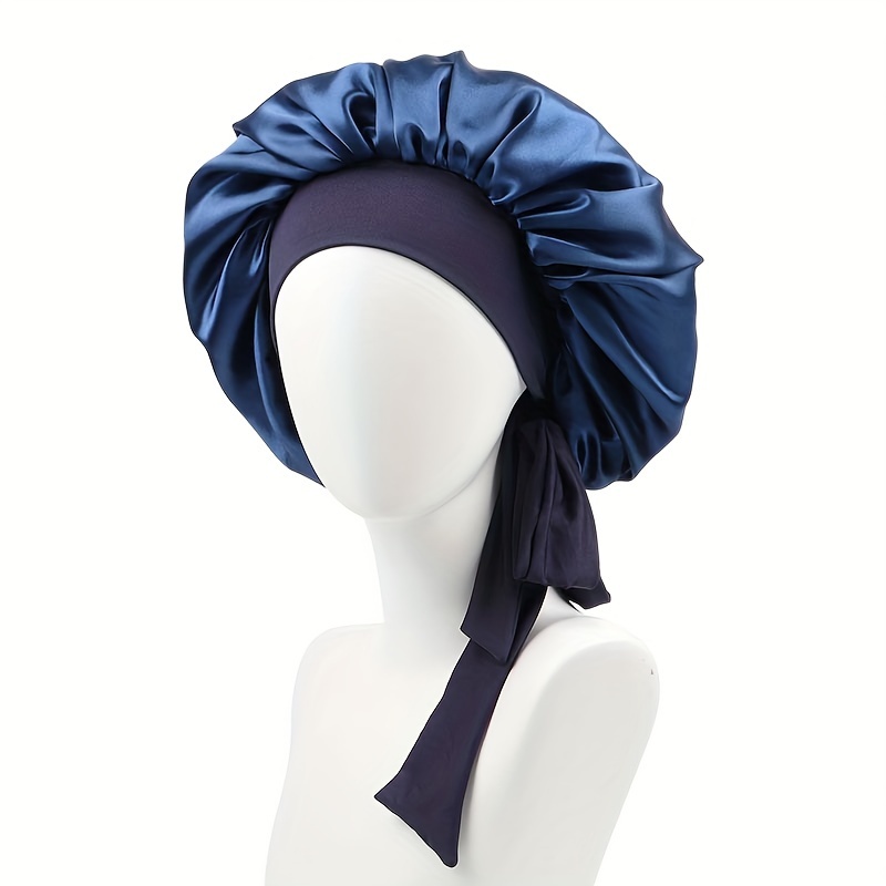 Satin Bonnet Silk Bonnet With Elastic Tie Band Adjustable Straps