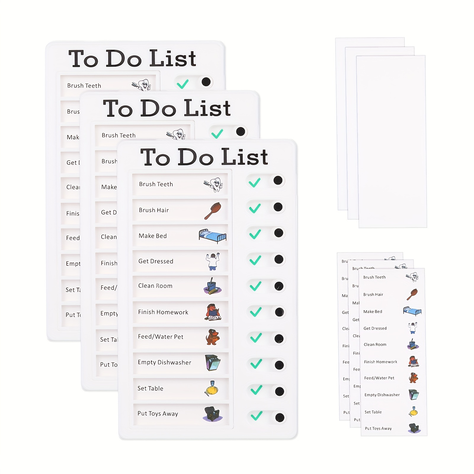 1pc/4pcs Do List Checklist Board, Daily Schedule for Kids, Chore Chart Memo  Checklist Board Detachable Reusable Plastic RV Checklist Chore Chart  Planner Board for Home Travel (to do List)