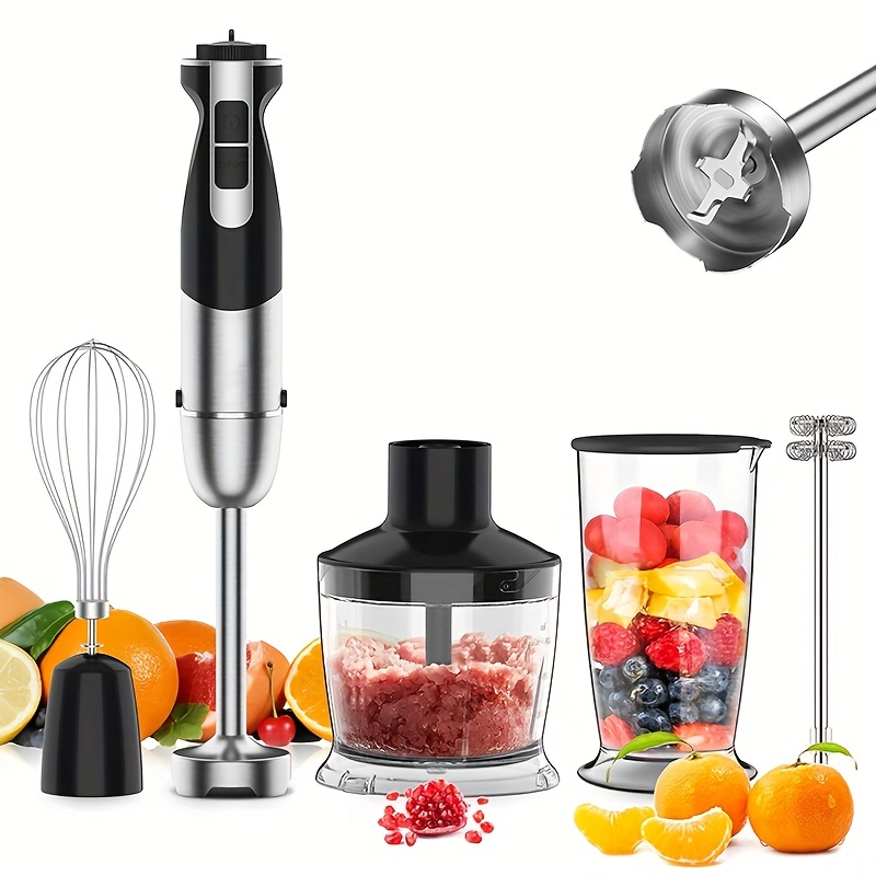 MOOKA FAMILY 5-in-1 Immersion Blender Set, 1100W, 12-Speed, 600ml Beaker,  500ml Food Processor, Egg Whisk, Milk Frother Attachments, White