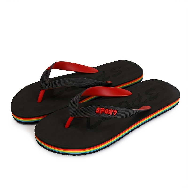 2022 New Summer Casual Youth Slipper Men Fashion Colorblock Beach Non-Slip  Cool Outside Flip Flops Breathable Open Toe Sandals