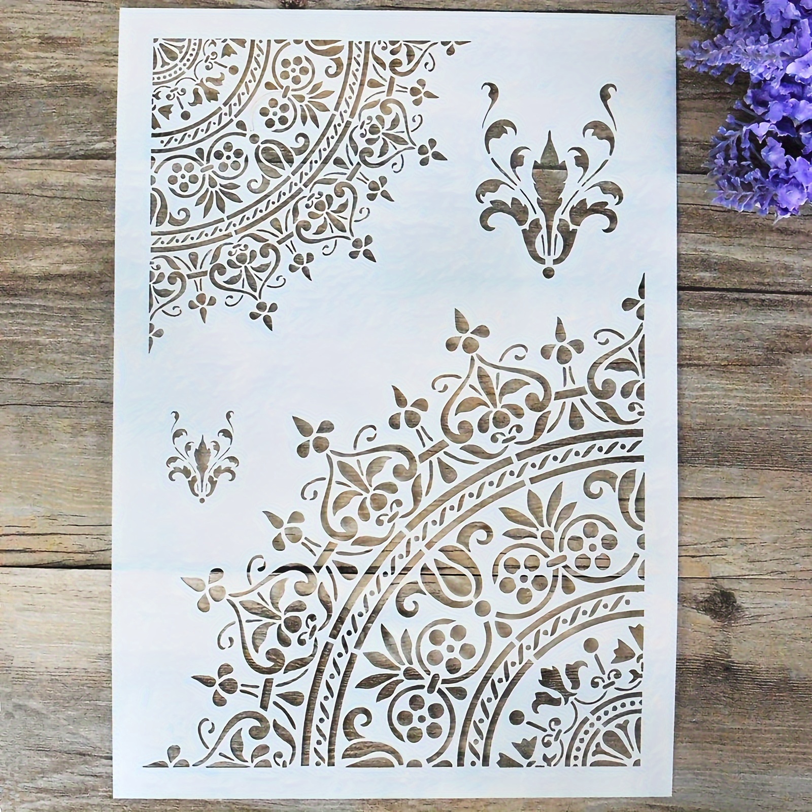 Stencil riutilizzabili per pittura, formato A4, 29 cm, grandi fiori, stencil  per dipingere su legno, artigianato di mobili, tela, diari, pareti,  decorazioni per la casa B : : Casa e cucina