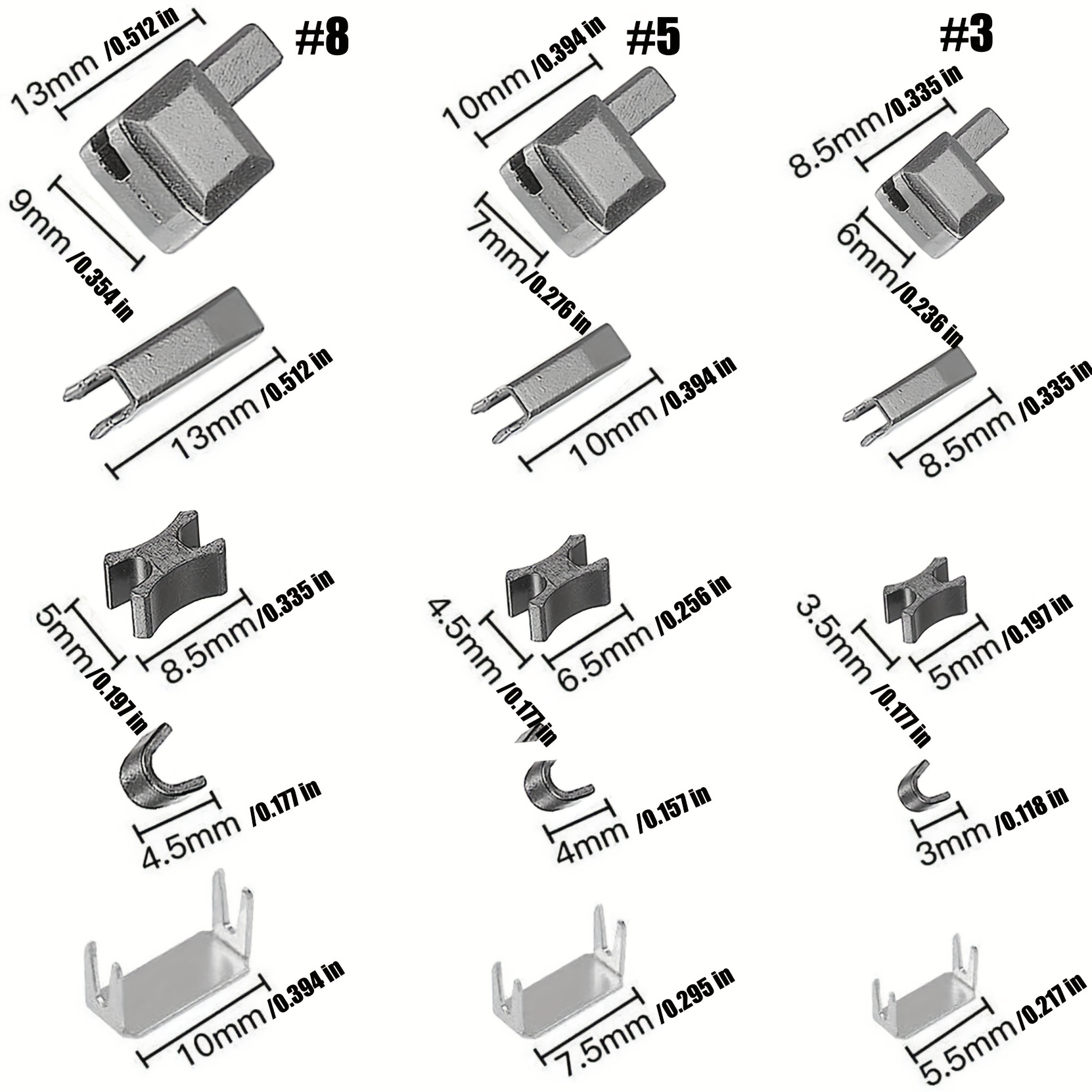 Metal Zipper Insertion Pin #3 #5 #8 Zipper Repair Kit - Temu Australia