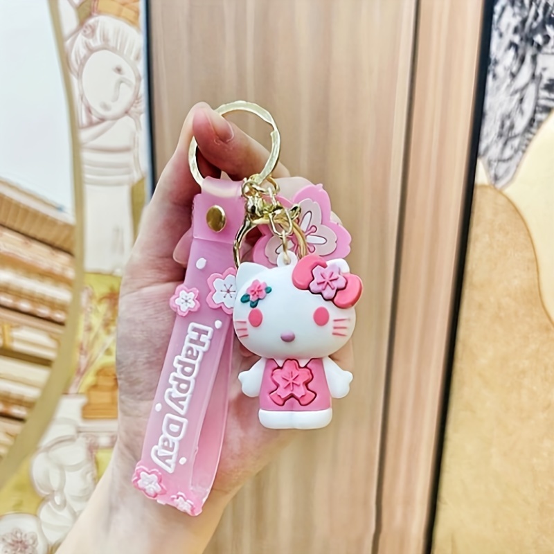 Hello Kitty Schlüsselanhänger Leder Schlüsselanhänger Niedliche  Schlüsselanhänger Kawaii Schlüsselanhänger für rosa Autozubehör :  : Fashion