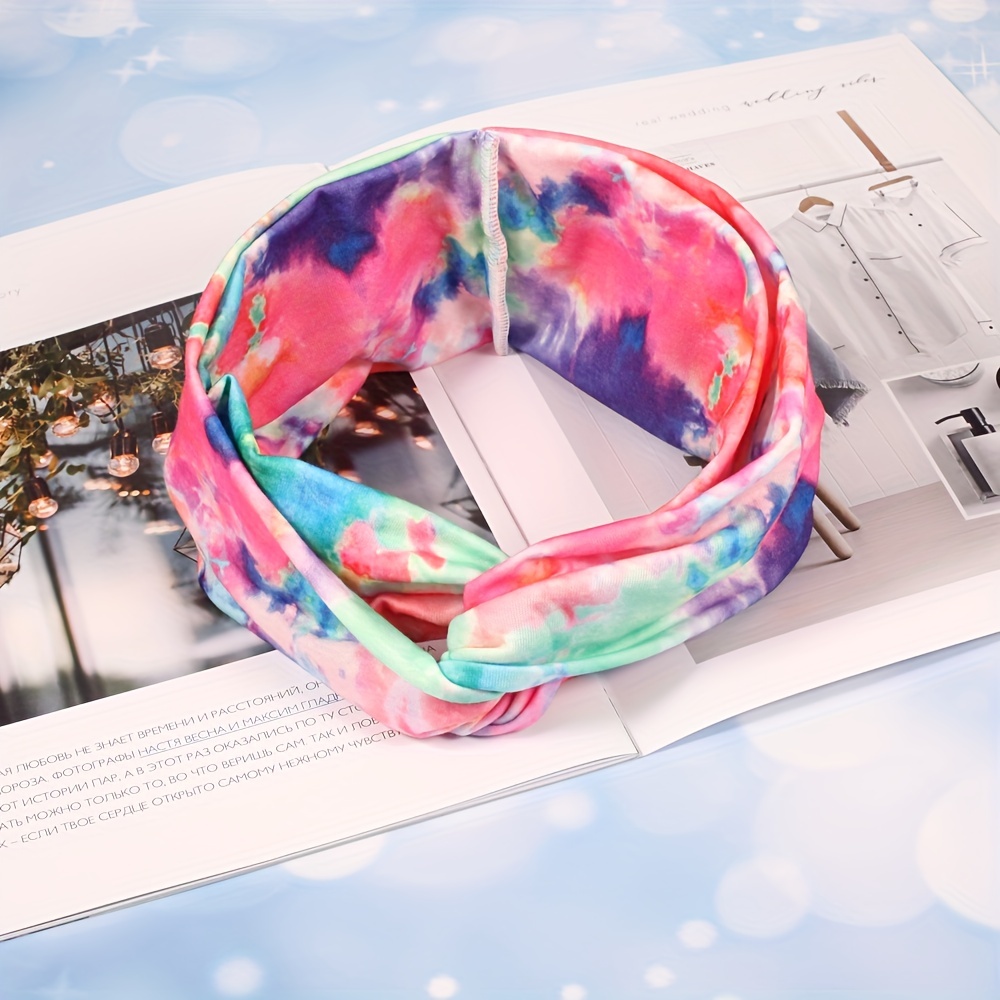 Boho Tie Dye Knotted Headband Bohemian Hair Accessory